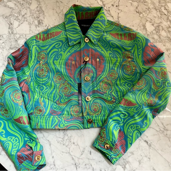 NWT | Versace Medusa Music All Over Denim Jacket - Picture 3 of 13